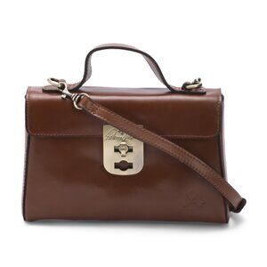 PATRICIA NASH Leather Carisbrooke Satchel With Twist Lock Closure